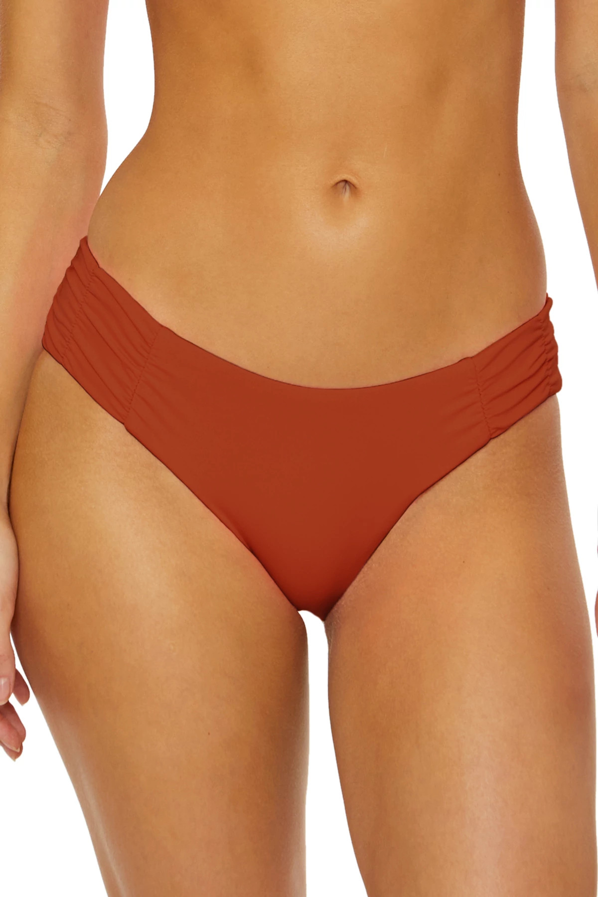 COPPER Shirred Tab Side Hipster Bikini Bottom image number 1