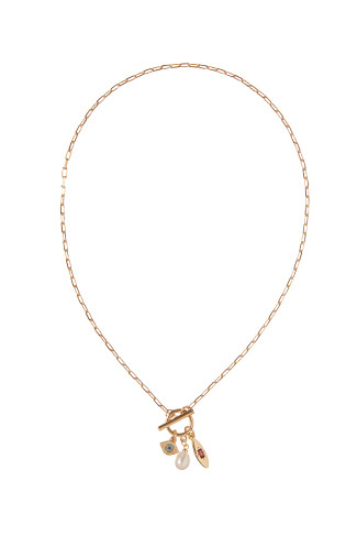 GOLD Toggle Charm Necklace