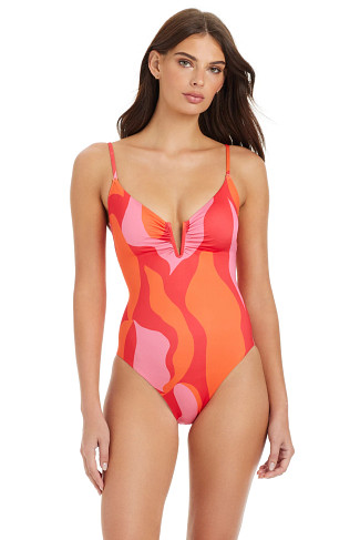 RED ENERGY V-Front One Piece Swimsuit