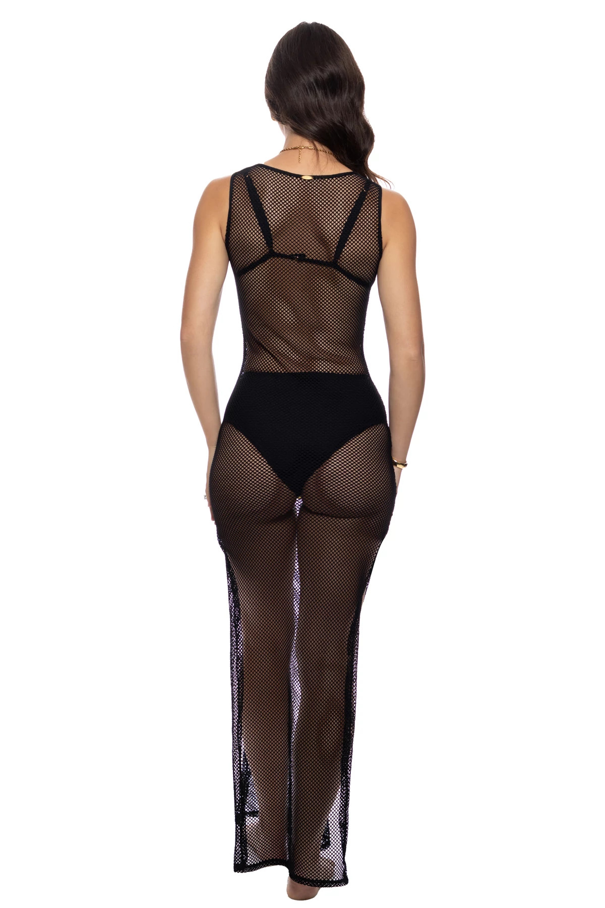 BLACK Mesh Maxi Dress image number 2