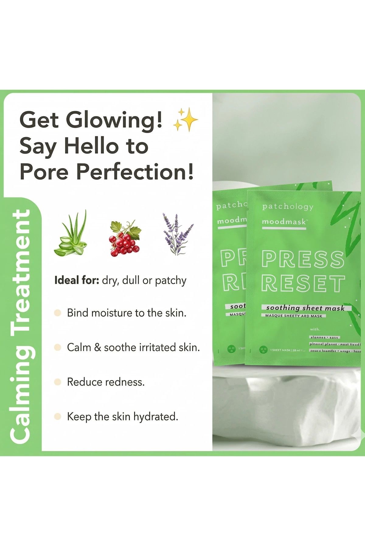 GREEN Press Reset Sheet Face Mask image number 7