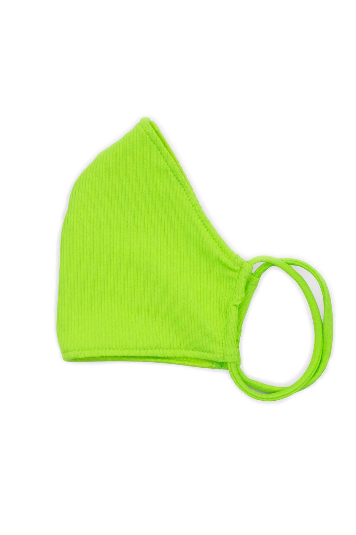 LIME Lime Ribbed Adult Face Mask image number 2