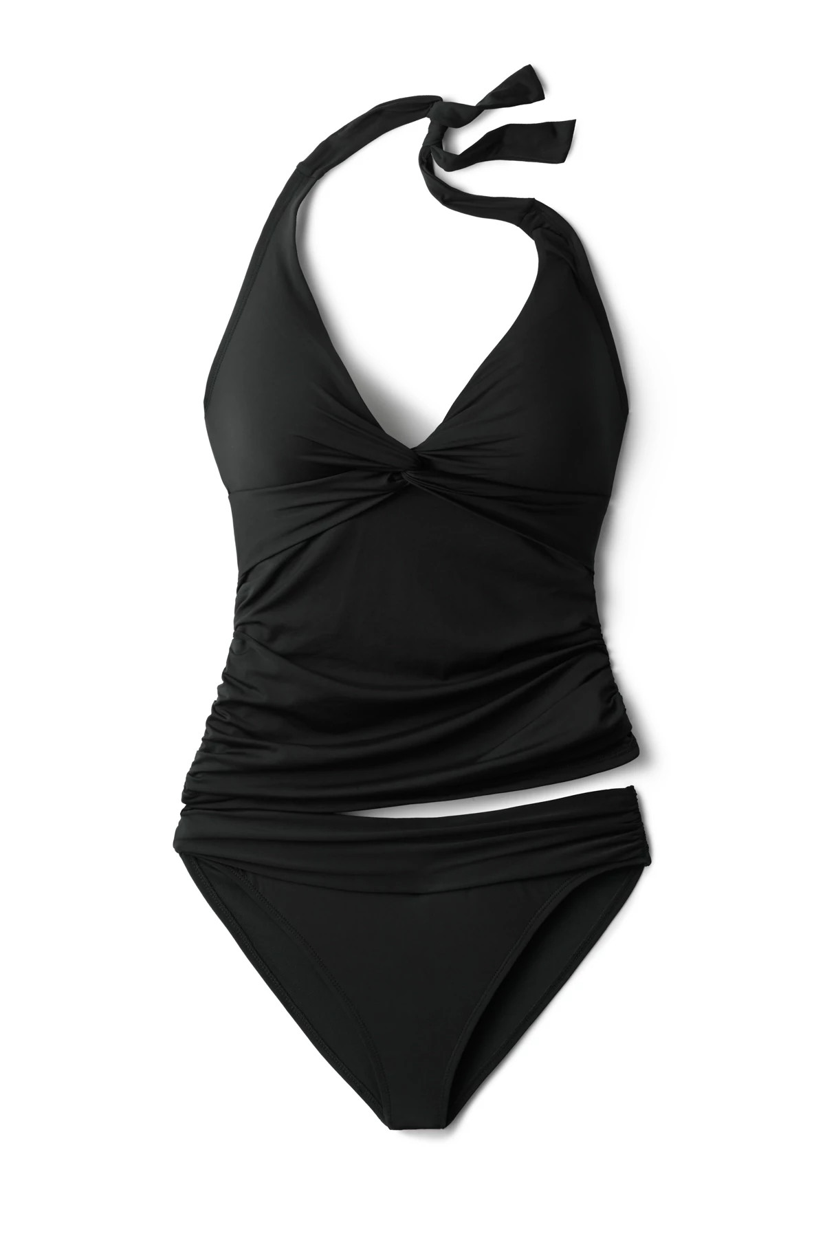 CAVIAR Twist Halter Tankini Top image number 3