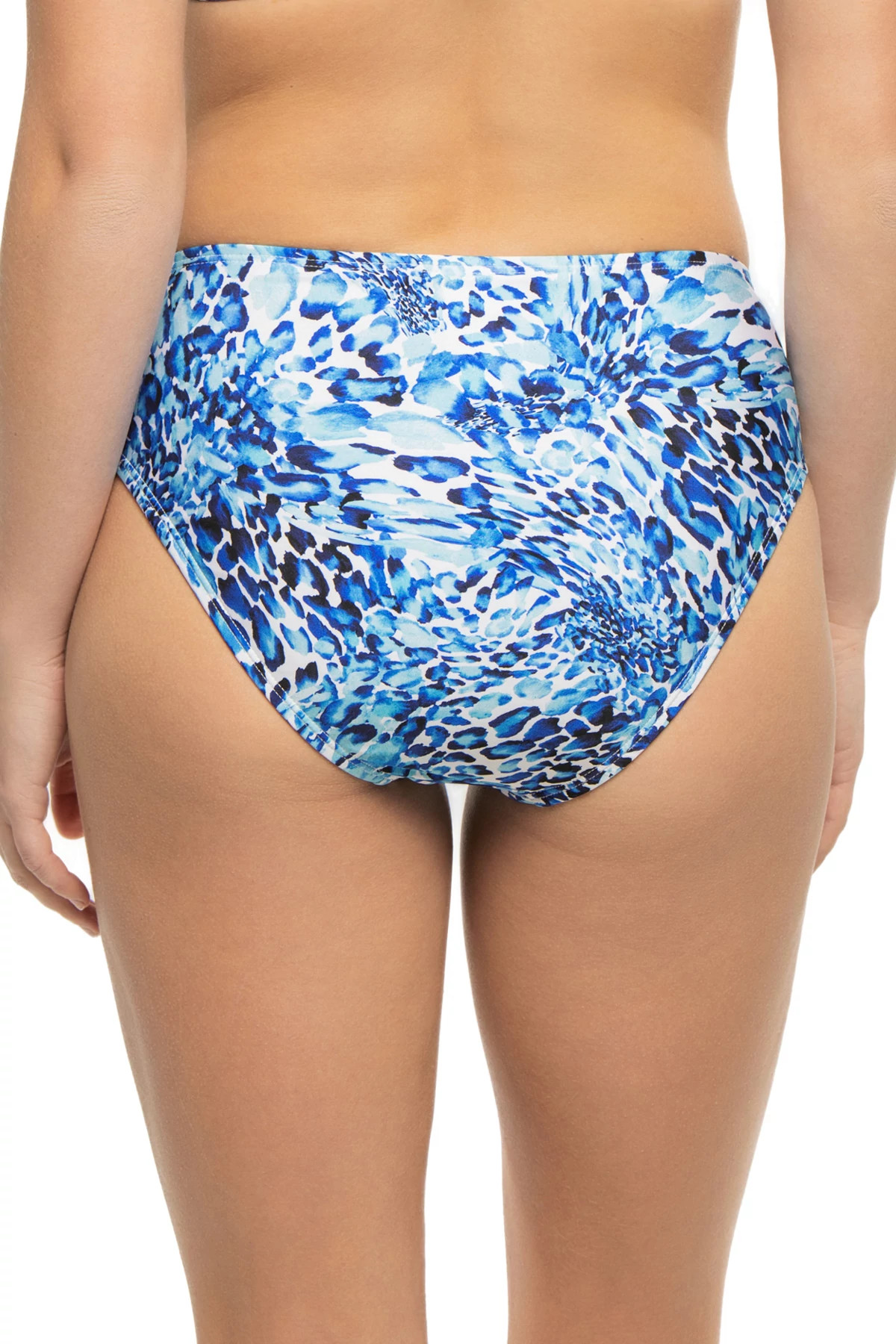 BLUE Sash Banded High Waist Bikini Bottom image number 2