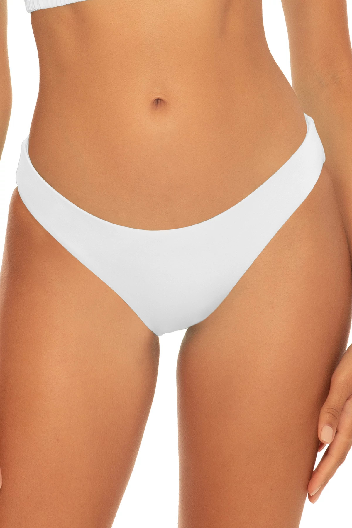 WHITE Adela Ruched Hipster Bikini Bottom image number 1