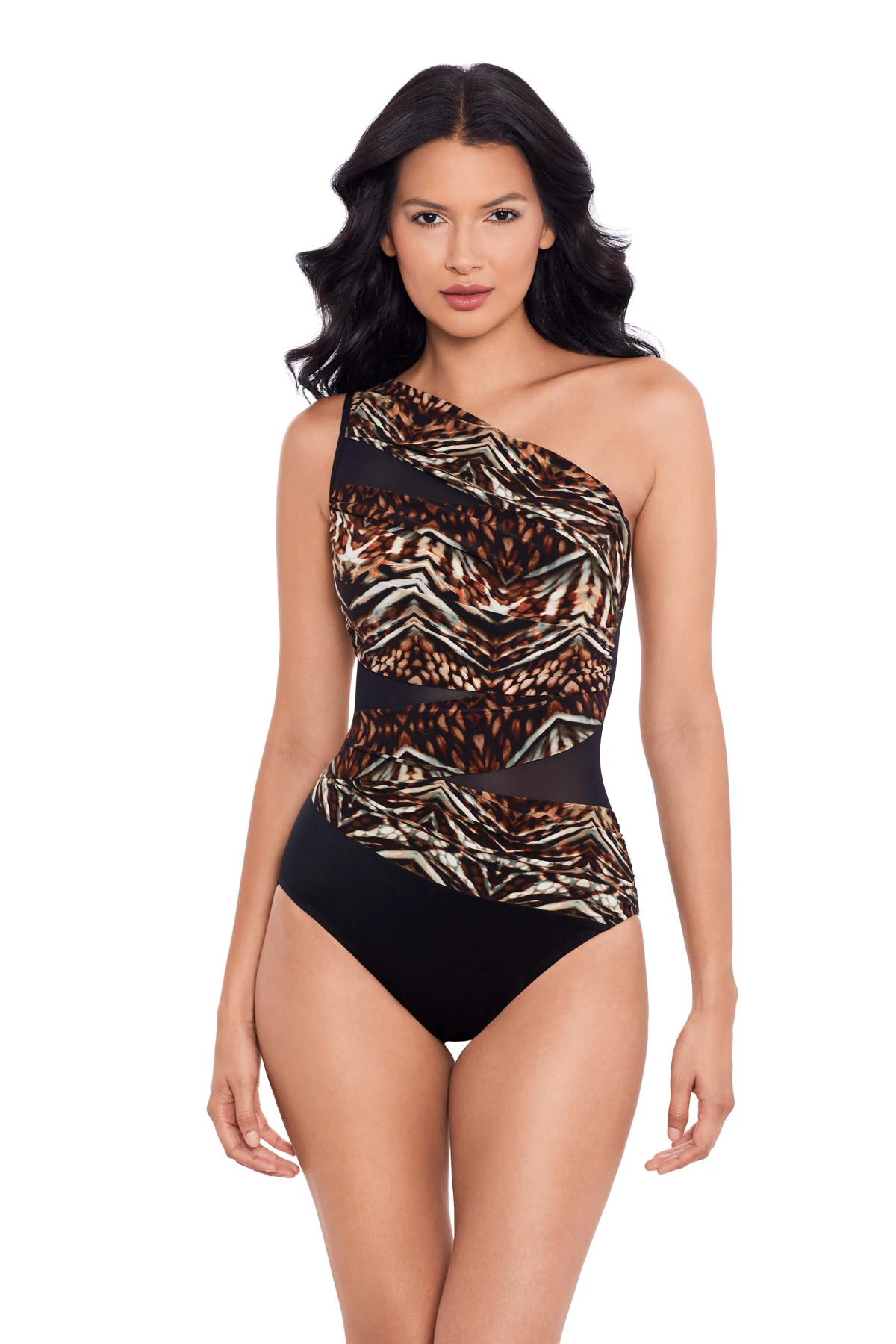 MULTI Jena Asymmetrical One Piece Swimsuit image number 1