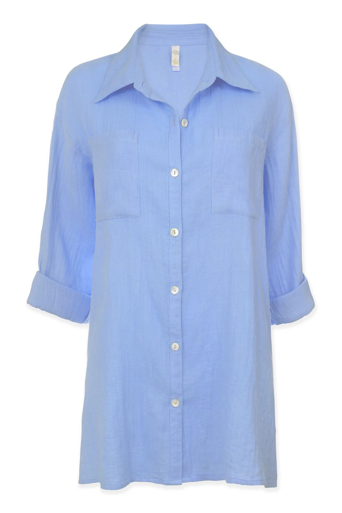 PERI BLUE Island Shirt Dress image number 5