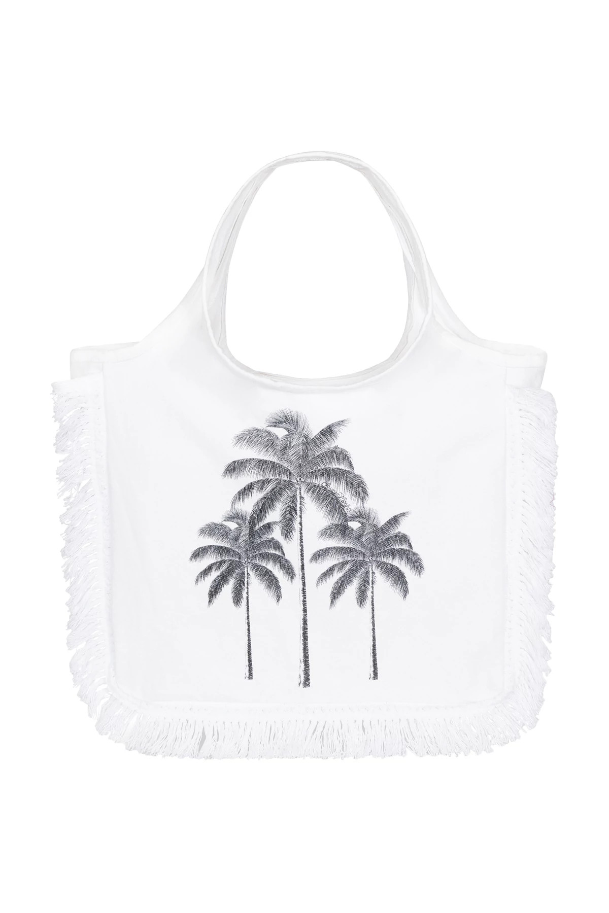 WHITE Palm Tree Tote image number 1