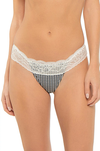 MIDNIGHT WISHES Lea Lace Trim Brazilian Bikini Bottom