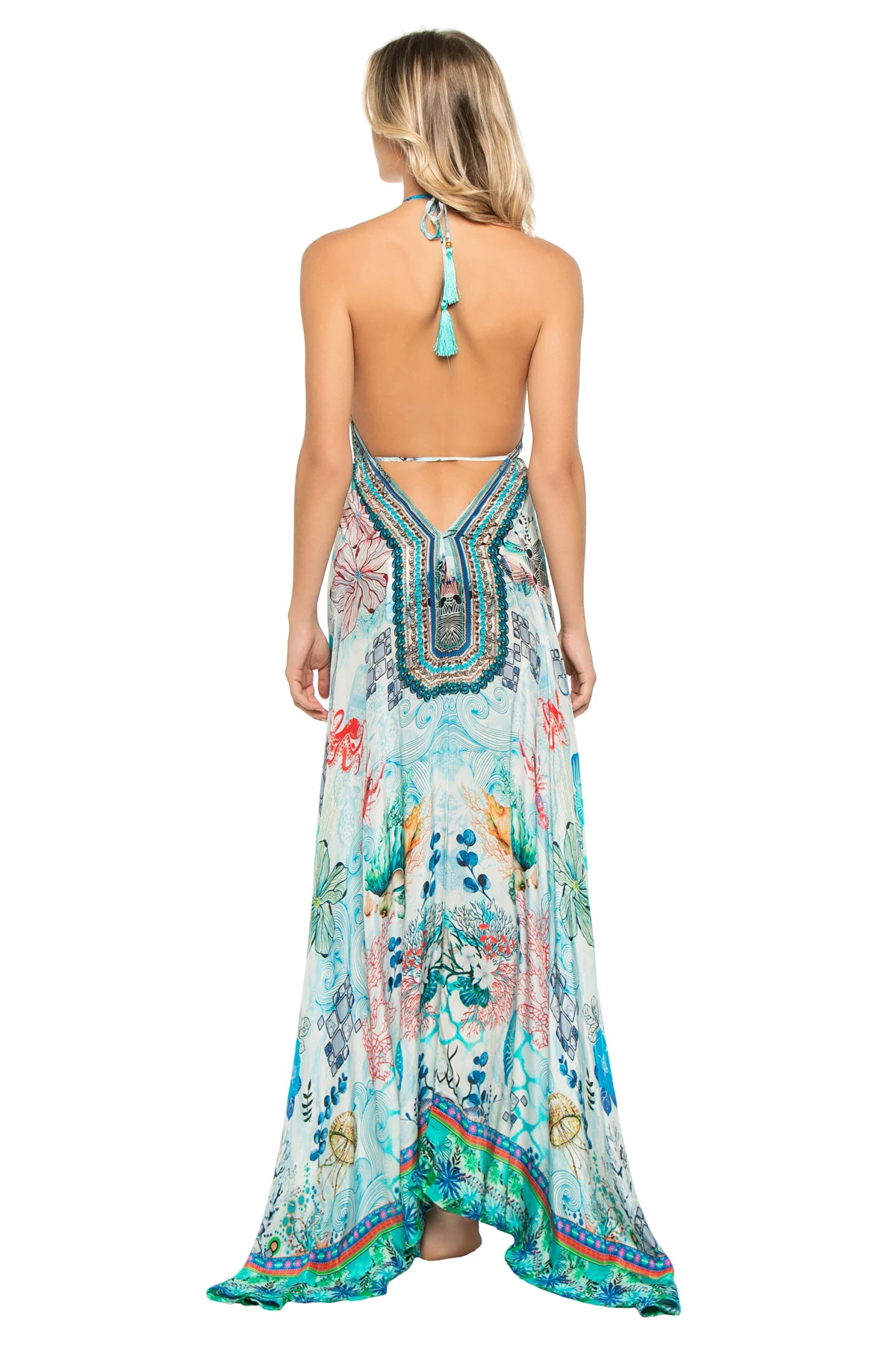 SEABED Hi-Low Halter Maxi Dress image number 2