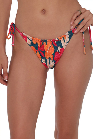 MOONLIT DIP Kali Smocked Tie Side Bikini Bottom