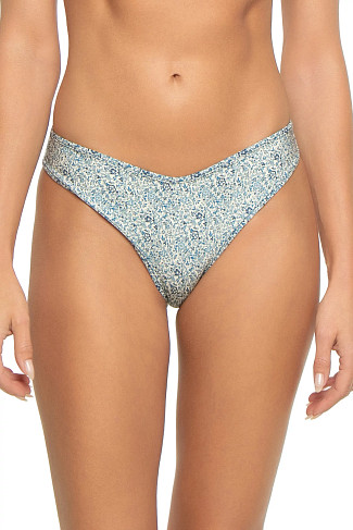 BLUE PETITE FLEUR Lulu Floral Brazilian Bikini Bottom