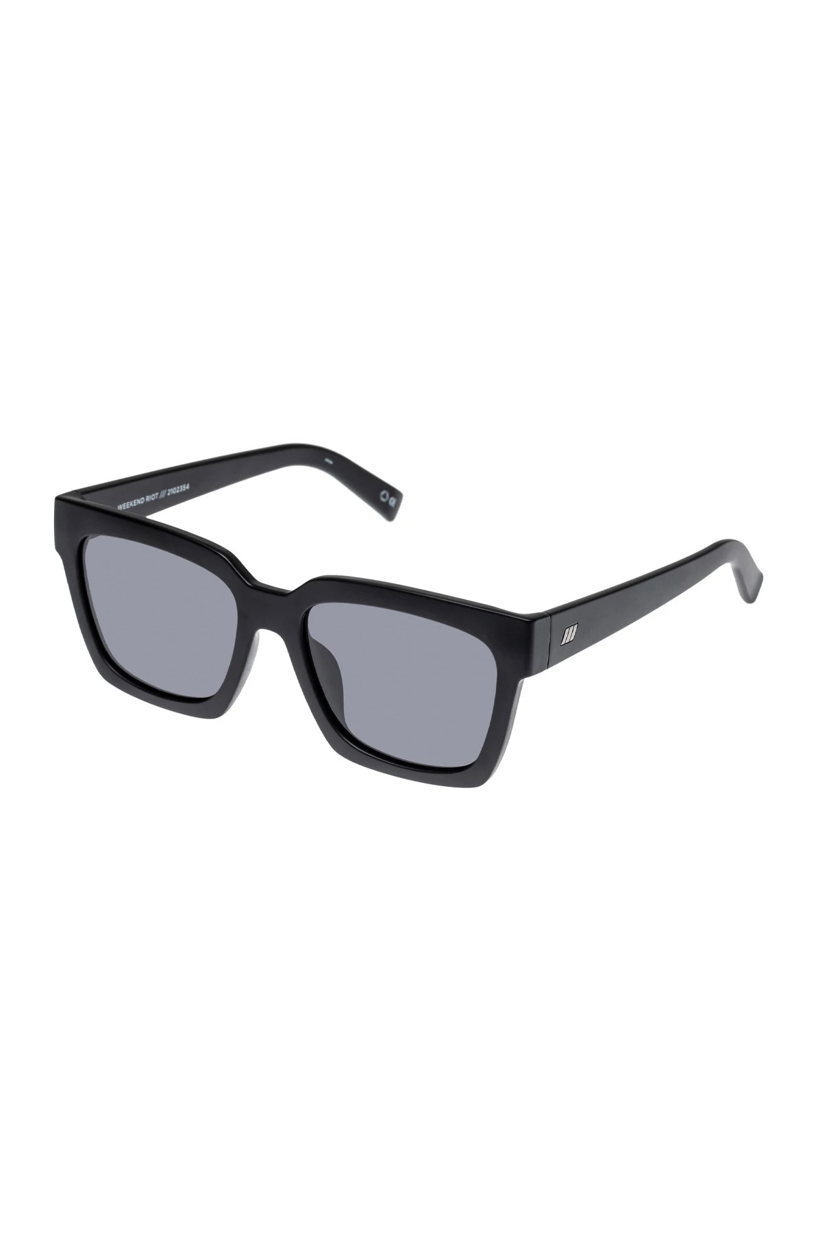 MATTE BLACK Weekend Riot Oversized Square Sunglasses image number 1