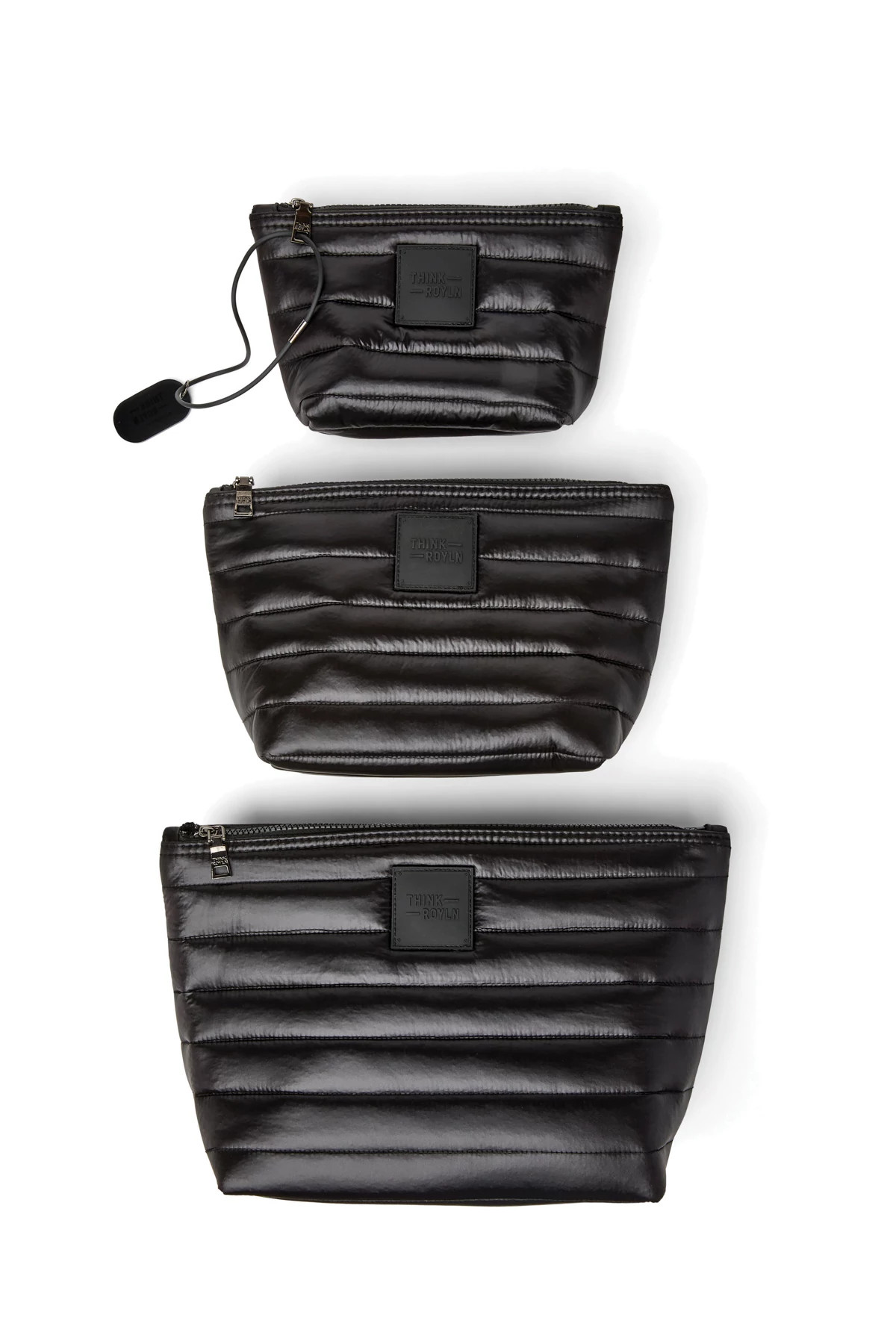 SHINY BLACK Travel Trio Pouch image number 2