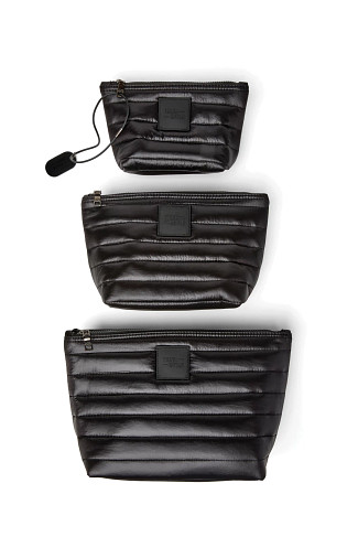 SHINY BLACK Travel Trio Pouch