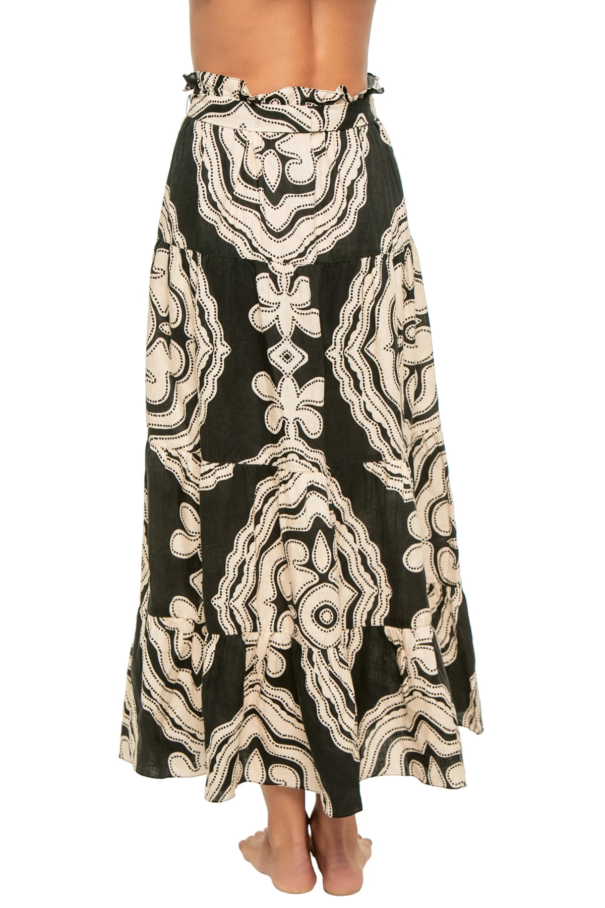 NIKU BLACK Sanaa Linen Midi Skirt image number 2