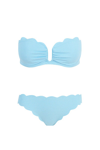 AIR Low-Rise Scalloped Brazilian Bikini Bottom