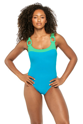 TURQUOISE/SEAGREEN Mira One Piece Swimsuit