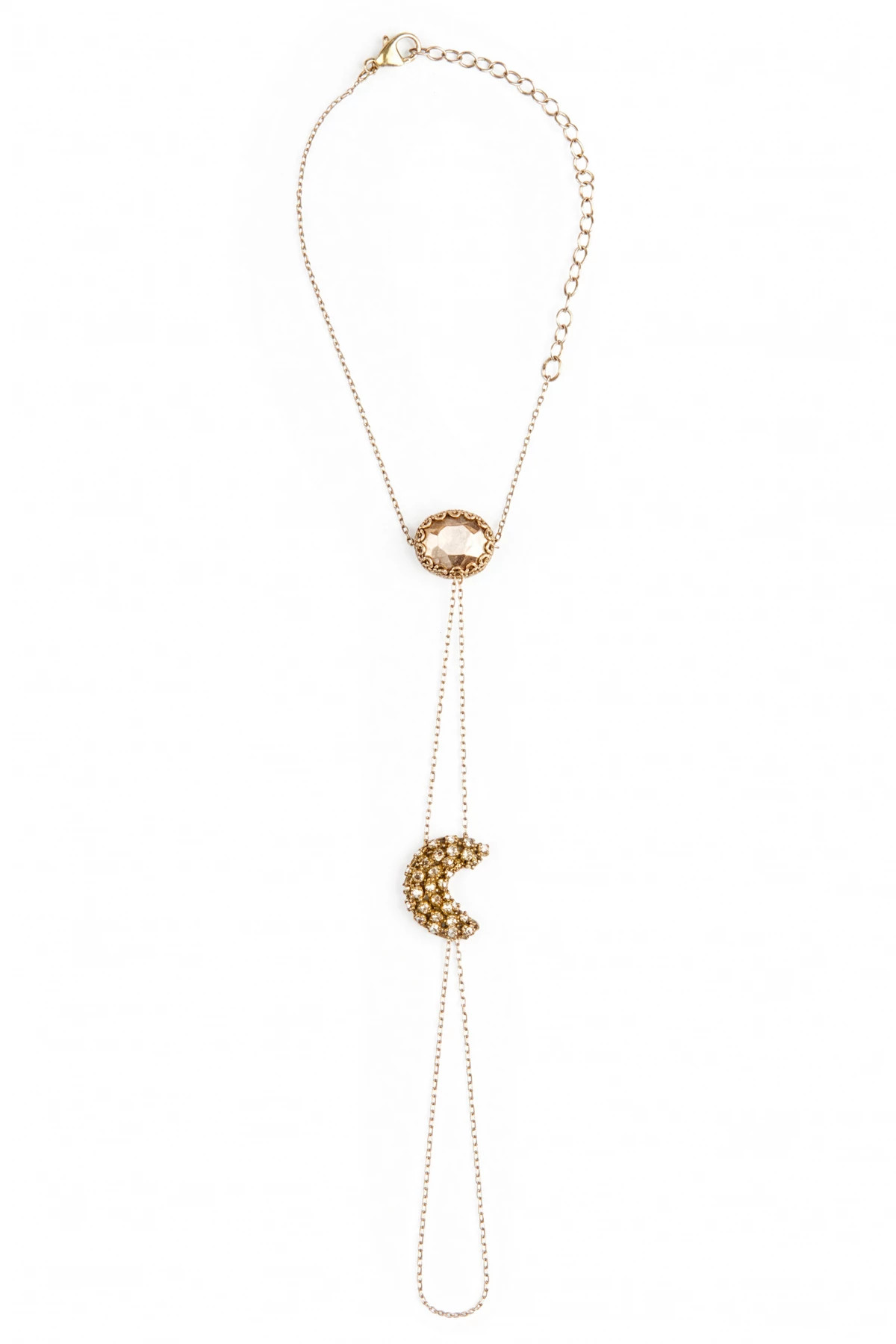GOLD Feyre Moon Hand Chain image number 1