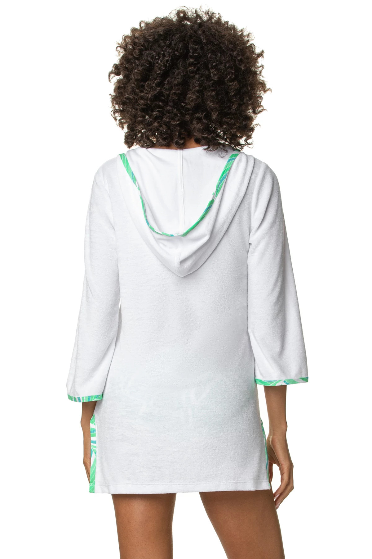 WHITE Hooded Terry Tunic image number 2