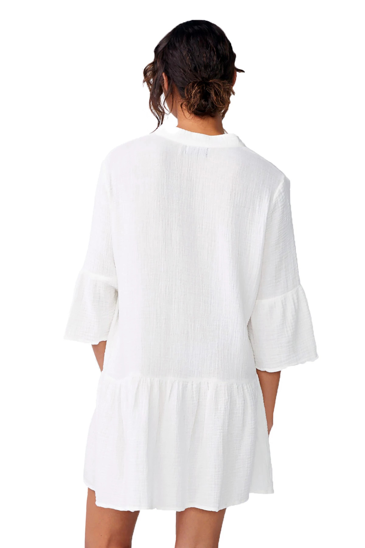 WHITE Drop Waist Mini Dress image number 2