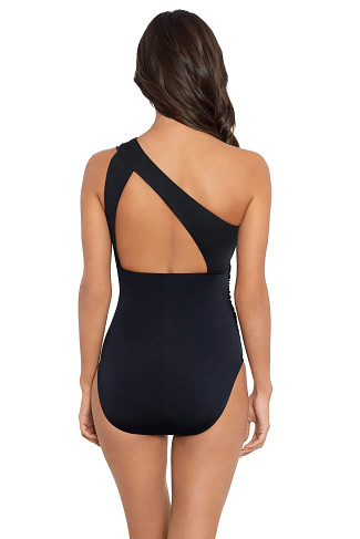 BLACK Plot Twist Nessa Asymmetrical One Piece Swimsuit 
