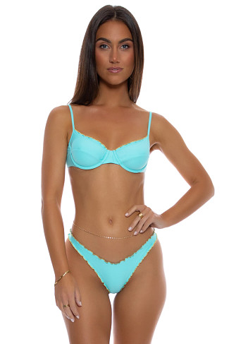 AQUA Wavy Luxe Stitch Balconette Bikini Top