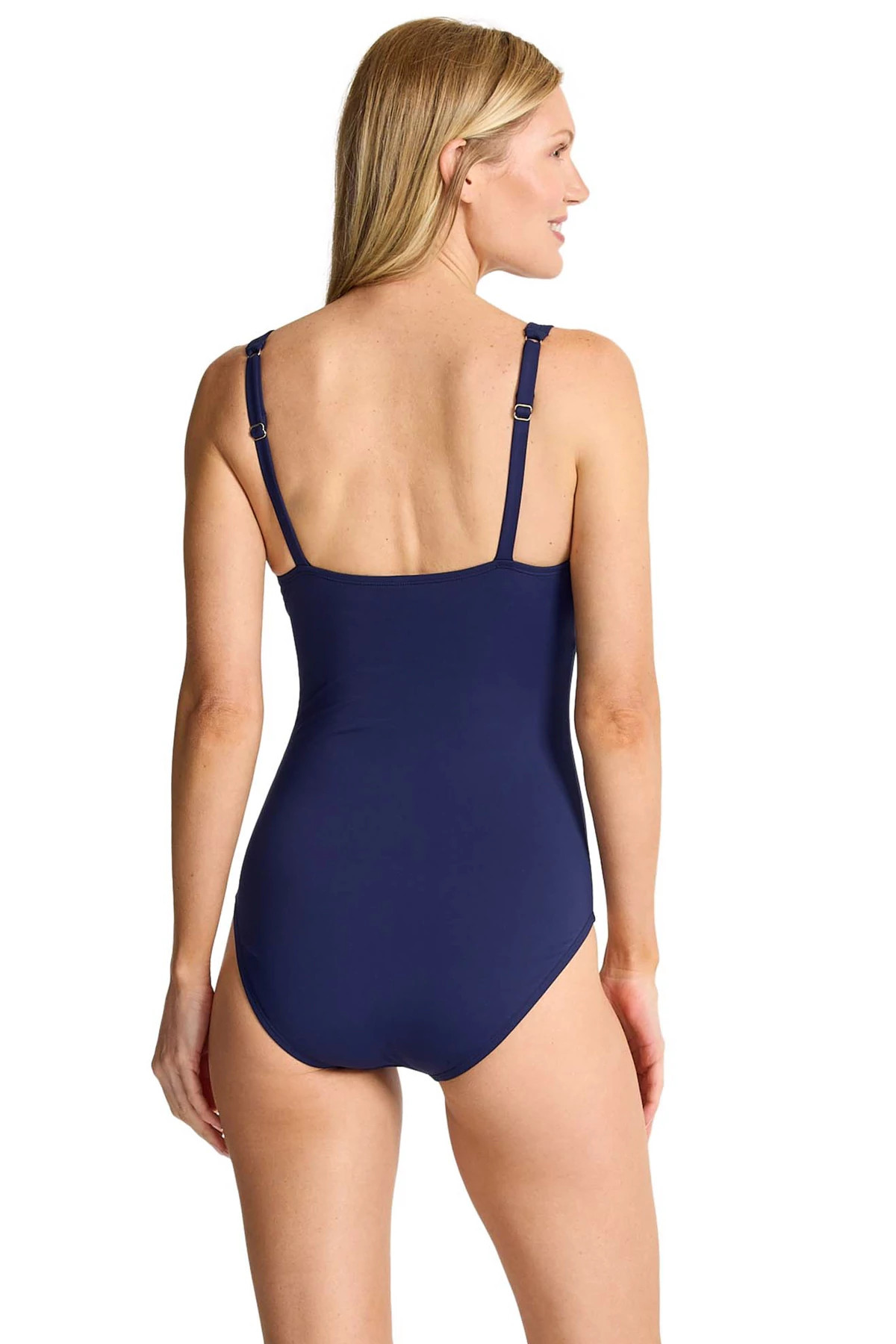 MARE NAVY Shirred Square Neck One Piece Swimsuit image number 2