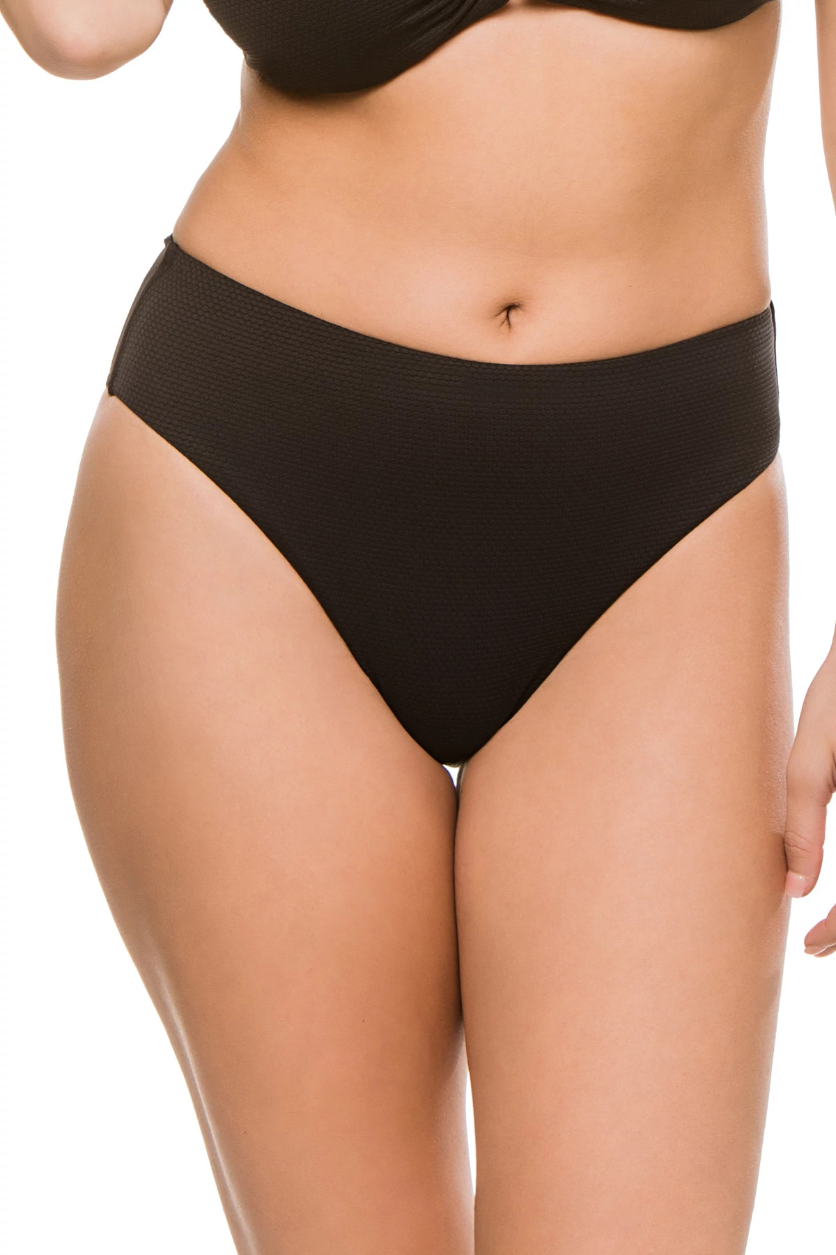 Textured High Waisted Bikini Bottoms