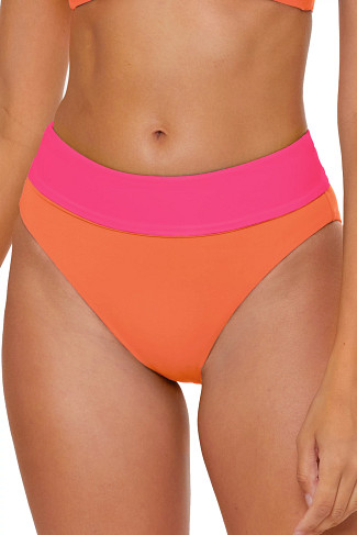PUNCH/CORAL ROSE Lily Reversible High Waist Bikini Bottom