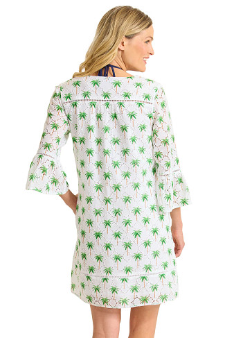WHITE Poolside Palms Eyelet Mini Dress