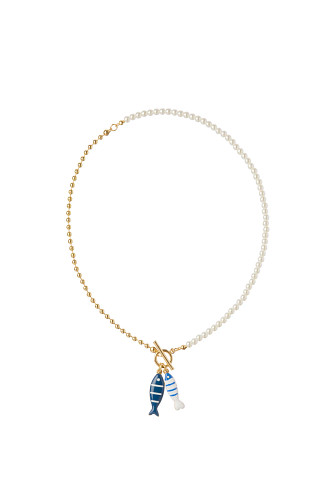 GOLD Fish Charm Necklace