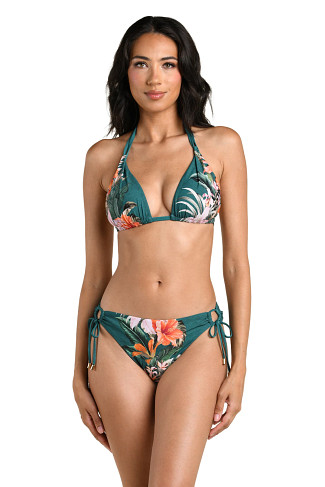 JUNGLE Palm Print Triangle Bikini Top