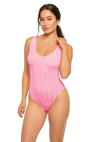 STRIPES STRAWBERRY PINK Marbella One Piece Swimsuit