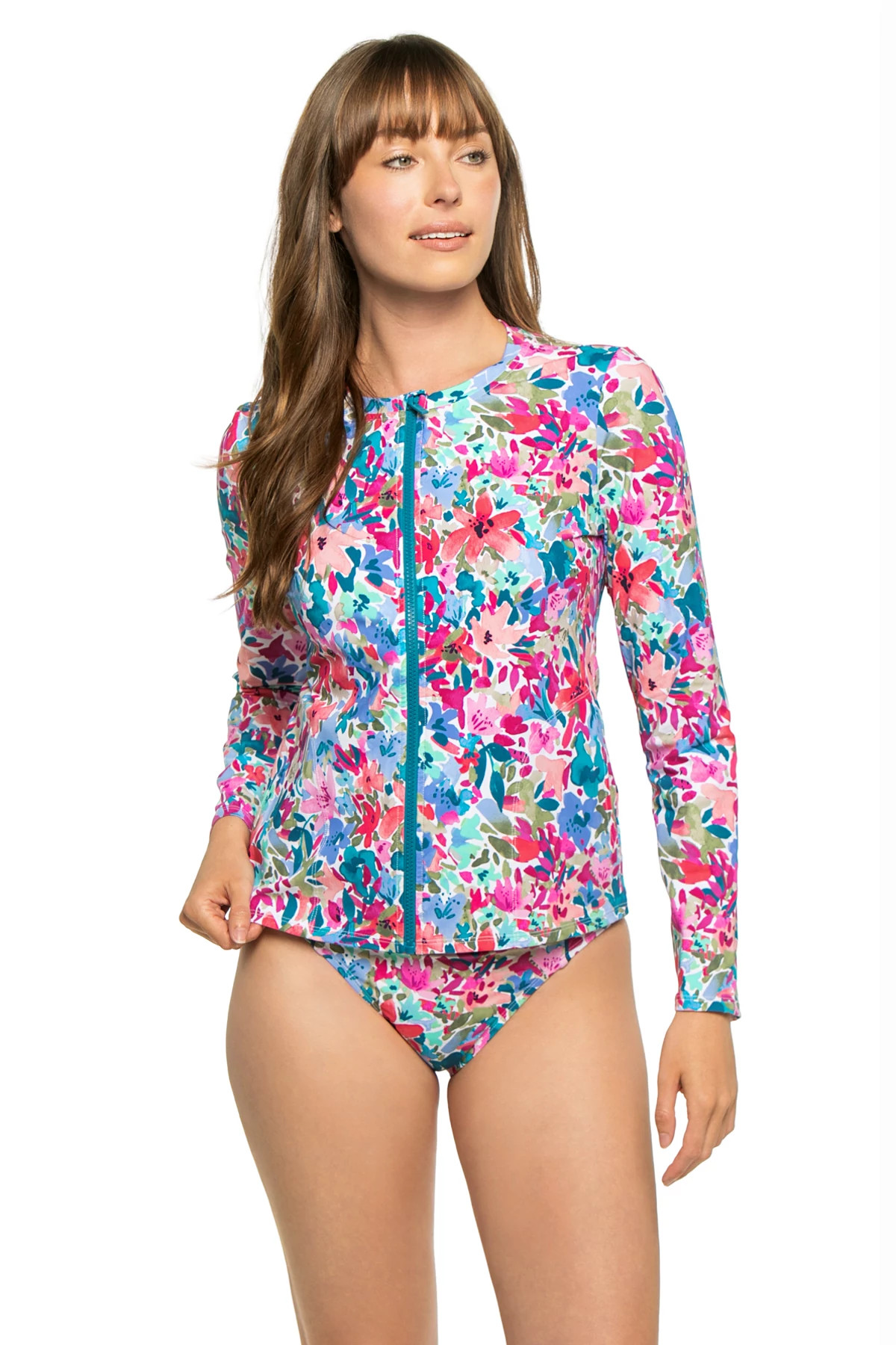 DUSTY LUPINE Front Zip Rash Guard image number 1