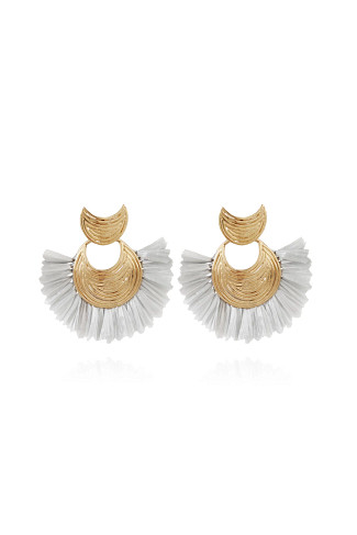 101 SILVER Luna Wave Raffia Earrings