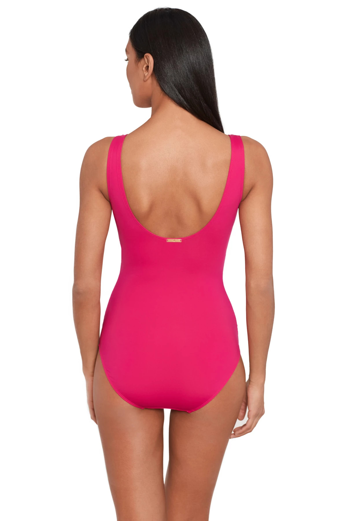 Ruffle Over The Shoulder One Piece Swimsuit image number 2