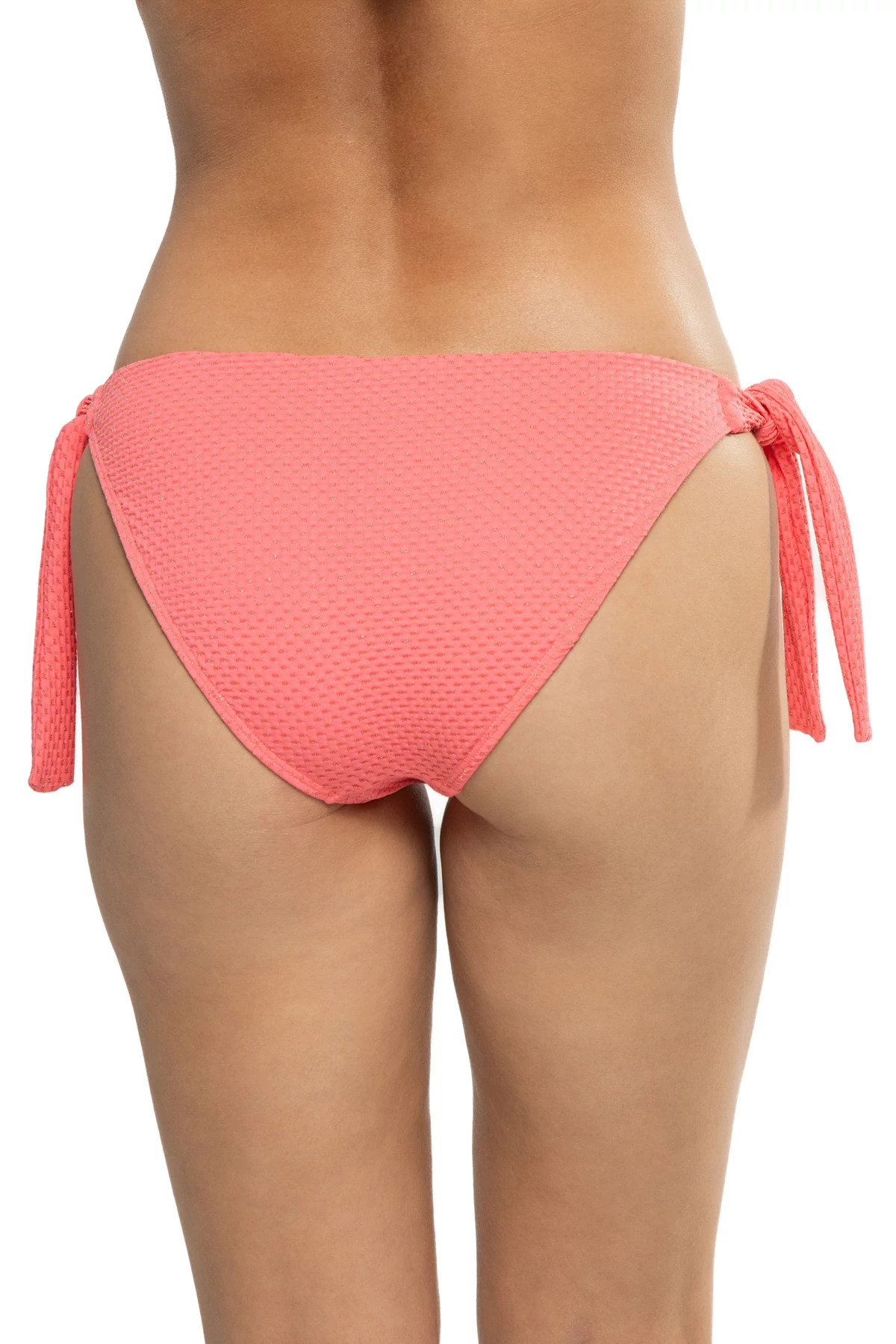 CORAL Frankie Textured Tie Side Hipster Bikini Bottom image number 2
