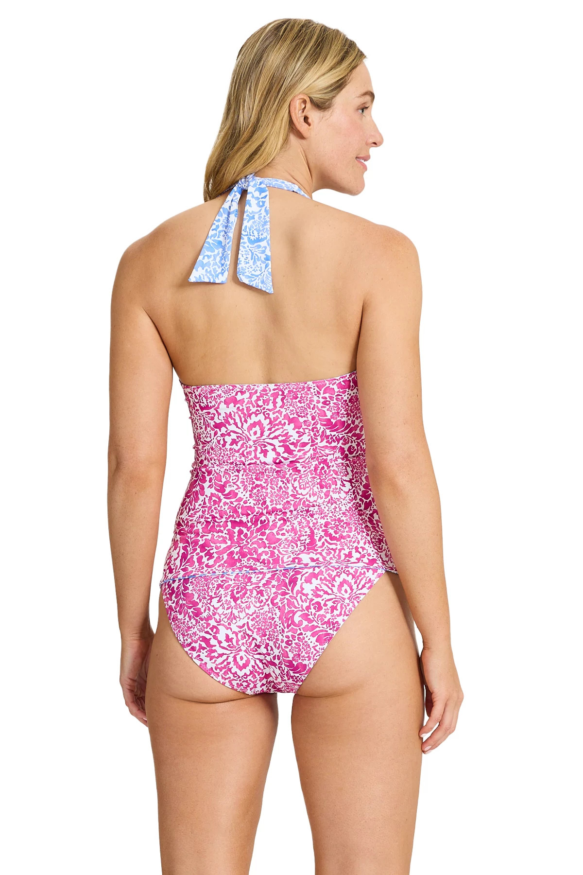 HIBISCUS POP REVERSIBLE Sanibelle Reversible Halter Tankini Top image number 3