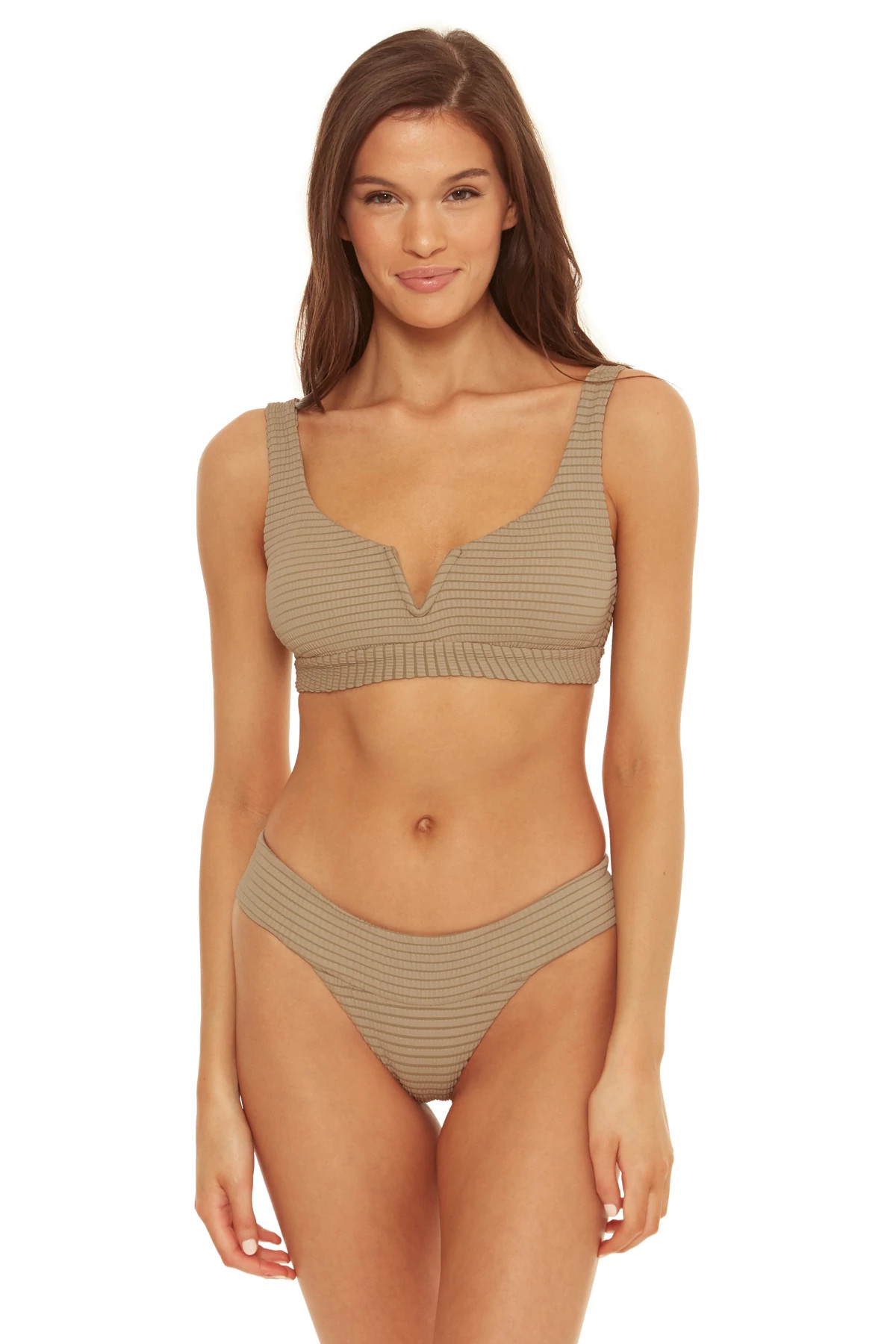 TRUFFLE V-Wire Banded Underwire Bikini Top image number 1