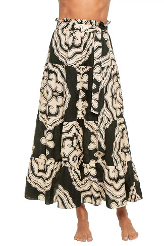 NIKU BLACK Sanaa Linen Midi Skirt