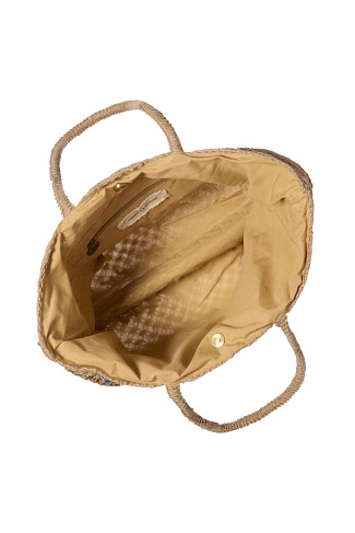 NATURAL Apres Beach Open Weave Tote Bag