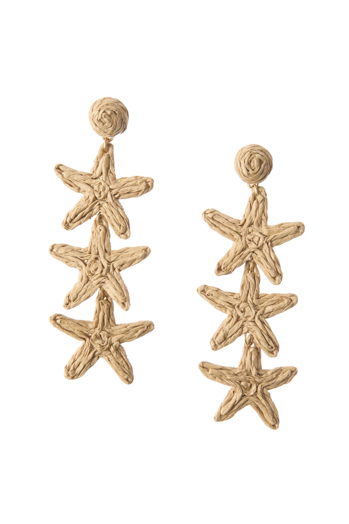 NATURAL Raffia Starfish Drop Earrings image number 1