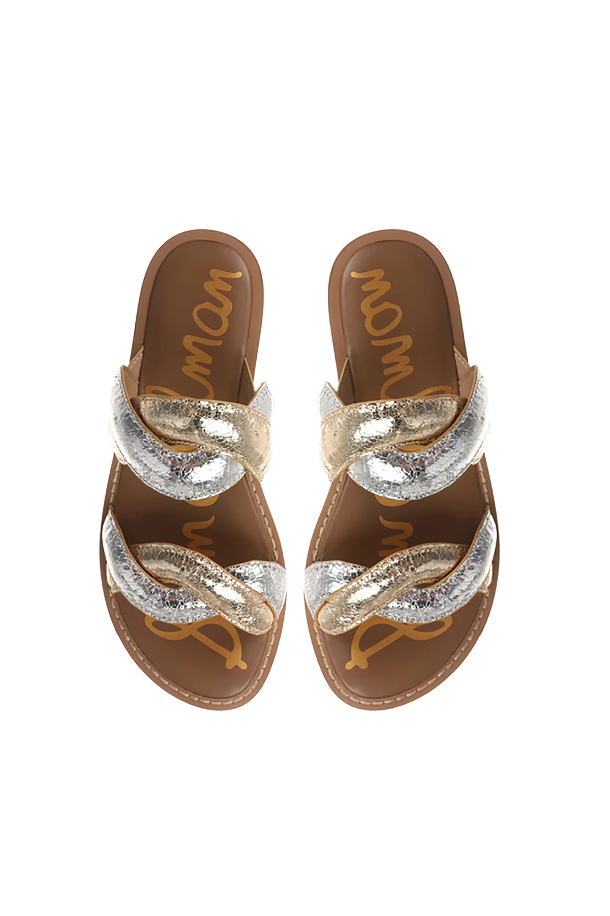GOLD/SILVER Hellen Braided Slide Sandal image number 1