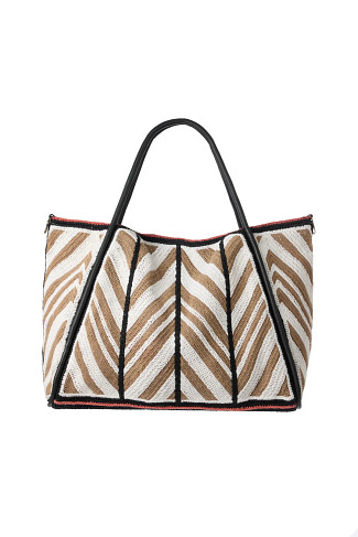 BEIGE MULTI Christina Oversized Woven Tote
