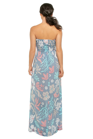SHELLSCAPES DUSTY BLUE Emilia Strapless Maxi Dress