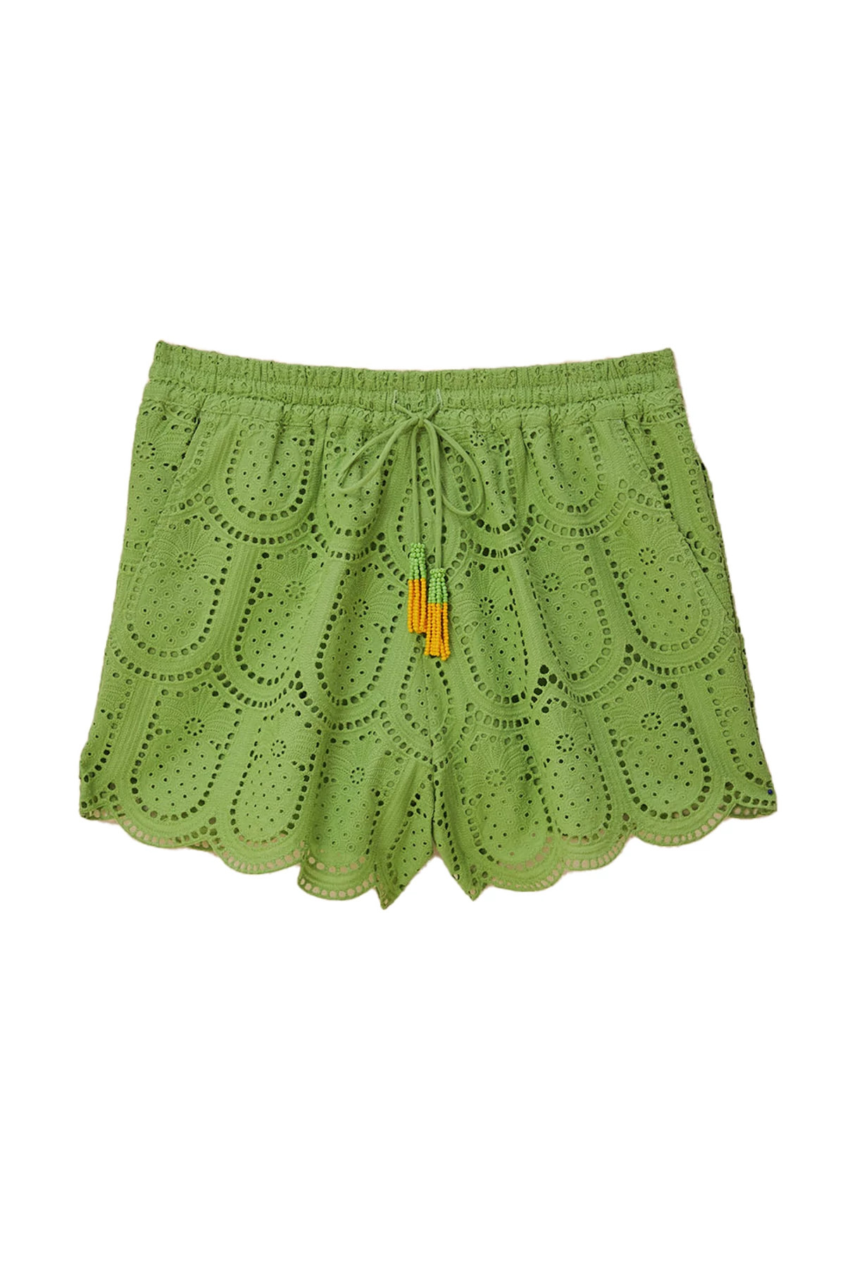 GREEN Pineapple Eyelet Green Shorts image number 4