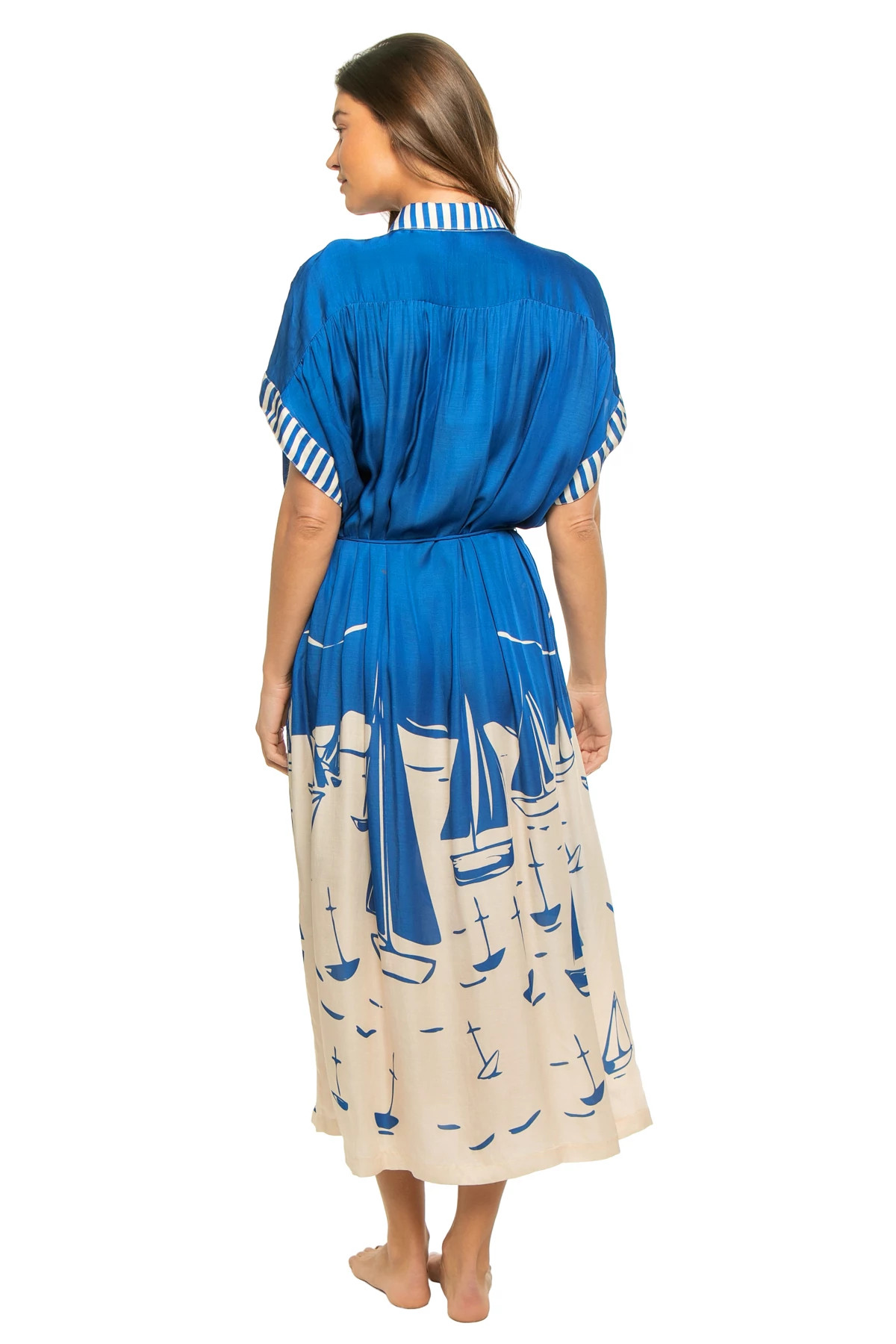 SAILBOATS Valerie Sailboat Print Caftan Dress image number 2