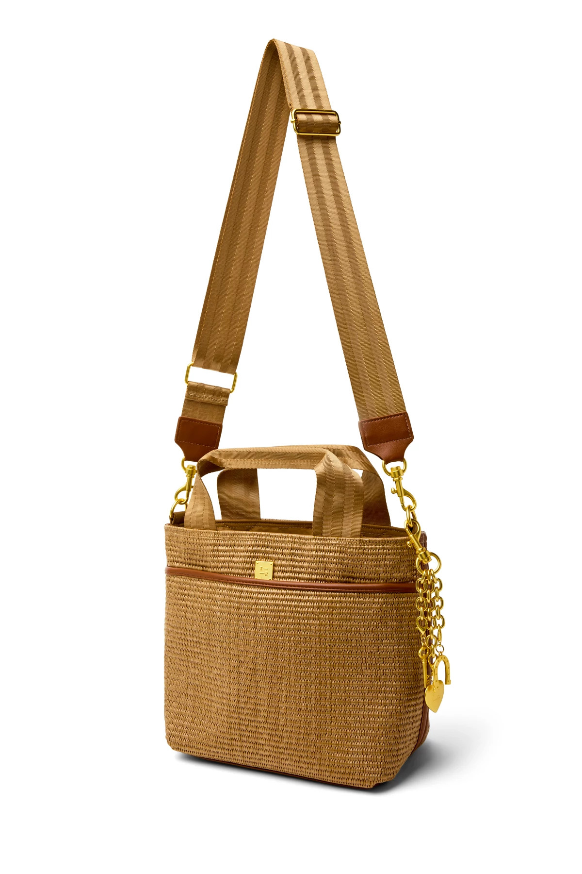 SAND DUNE/SAND DUNE WEB Escape Raffia Tote Bag with Pouch image number 4