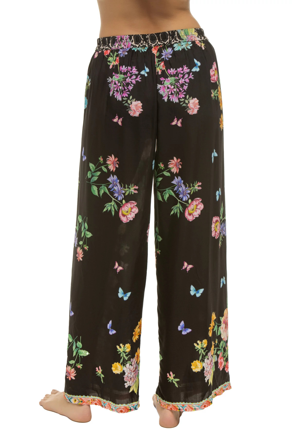 MULTI Ardella Butterfly Floral Pants image number 2